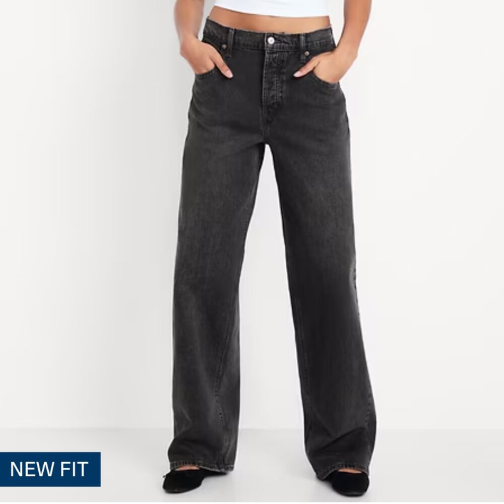 Old Navy Mid Rise Slouchy Wide Leg Jeans